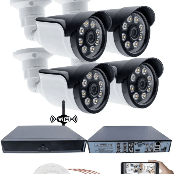 4 Güvenlik Kamera Seti - 5MP Sony SecuLens, 1080p Güvenlik Kamerası, 8 Warm LED, Colorvu Gece Renkli